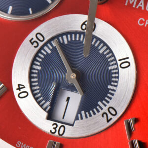 Aikno Chrono 44mm OF Red/Blue Dial Red Rubber Strap Swiss Quartz - Image 9
