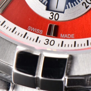 Aikno Chrono 44mm OF Red/Blue Dial Red Rubber Strap Swiss Quartz - Image 10