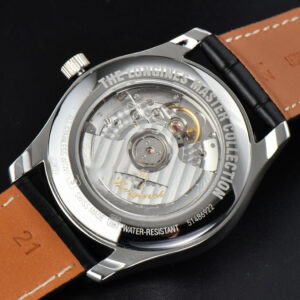 Longines Master Moonphase 40MM GF Black Dial Diamond Marker Black Leather Strap A899 - Image 11