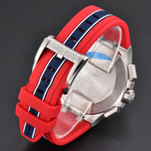 Aikno Chrono 44mm OF Red/Blue Dial Red Rubber Strap Swiss Quartz - Image 17