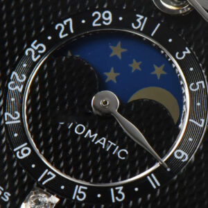 Longines Master Moonphase 40MM GF Black Dial Diamond Marker Black Leather Strap A899 - Image 16