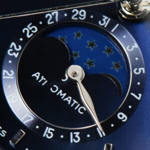 Longines Master Moonphase 40MM GF Blue Dial Stick Marker Blue Leather Strap A899 - Image 8