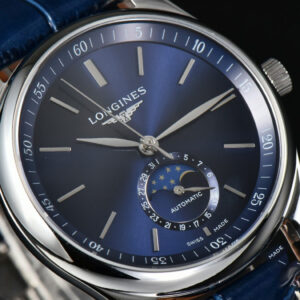 Longines Master Moonphase 40MM GF Blue Dial Stick Marker Blue Leather Strap A899 - Image 10