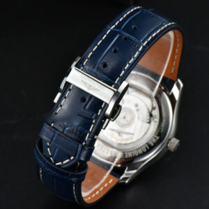 Longines Master Moonphase 40MM GF Blue Dial Diamond Marker Blue Leather Strap A899 - Image 4