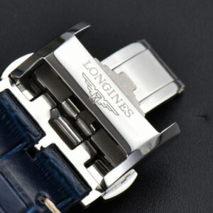 Longines Master Moonphase 40MM GF Blue Dial Diamond Marker Blue Leather Strap A899 - Image 5