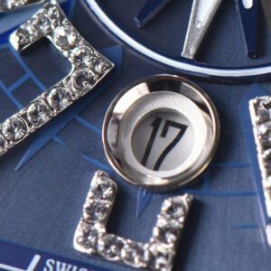 Vanguard V45 SS Full Diamonds ZF Blue Textured Dial on Blue Rubber Strap MIYOTA 9015 - Image 4