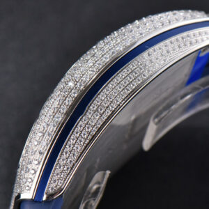 Vanguard V45 SS Full Diamonds ZF Blue Textured Dial on Blue Rubber Strap MIYOTA 9015 - Image 9