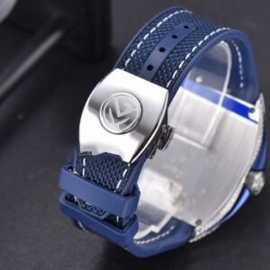 Vanguard V45 SS Full Diamonds ZF Blue Textured Dial on Blue Rubber Strap MIYOTA 9015 - Image 10