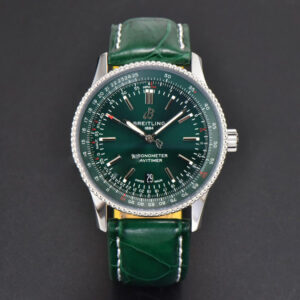Navitimer 41mm TF Green Dial Green Leather Strap 2824 - Image 15