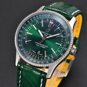 Navitimer 41mm TF Green Dial Green Leather Strap 2824 - Image 16