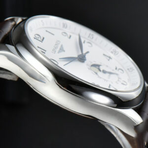 Longines Master Moonphase 40MM GF White Dial Digital Marker Brown Leather Strap A899 - Image 11