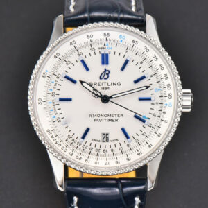 Navitimer 41mm TF White Dial Black Leather Strap 2824