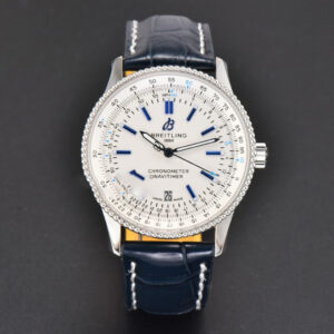 Navitimer 41mm TF White Dial Black Leather Strap 2824 - Image 8