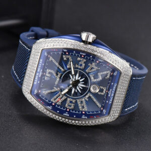 Vanguard V45 SS Full Diamonds ZF Blue Textured Dial on Blue Rubber Strap MIYOTA 9015 - Image 23