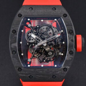 RM055 Real NTPT 42.7mm BBRF Red Skeleton Dial Red Rubber Strap RMUL2