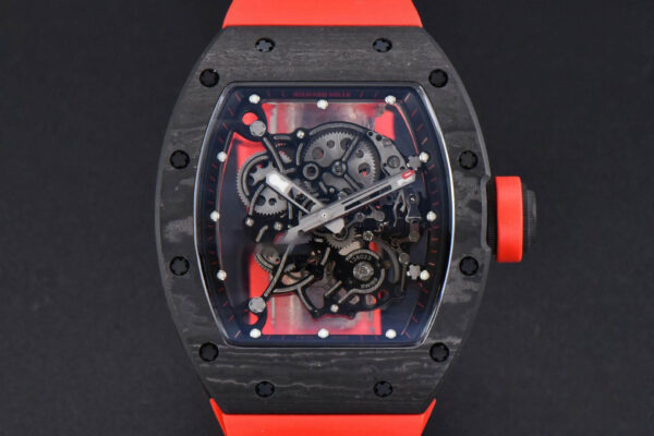 RM055 Real NTPT 42.7mm BBRF Red Skeleton Dial Red Rubber Strap RMUL2