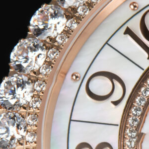 Rendez-Vous Night & Day 37mm GF RG Diamond MOP Dial Brown Leather Strap A7750 - Image 3