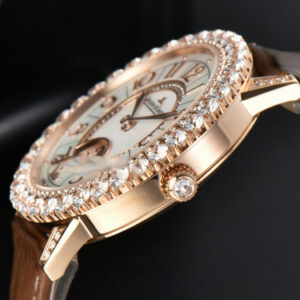 Rendez-Vous Night & Day 37mm GF RG Diamond MOP Dial Brown Leather Strap A7750 - Image 5