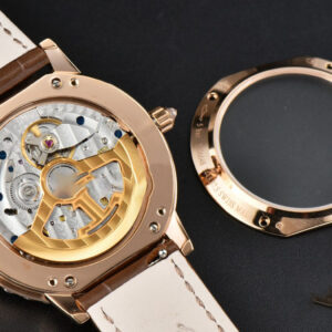 Rendez-Vous Night & Day 37mm GF RG Diamond MOP Dial Brown Leather Strap A7750 - Image 17