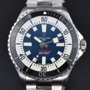 SuperOcean 44mm TF Black Bezel Blue/White Dial SS Bracelet A2824