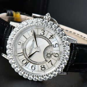 Rendez-Vous Night & Day 37mm GF Diamond MOP Dial Black Leather Strap A7750 - Image 9