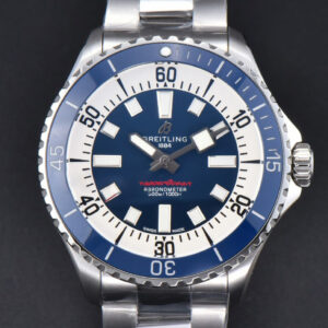 SuperOcean 44mm TF Blue Bezel Blue/White Dial SS Bracelet A2824