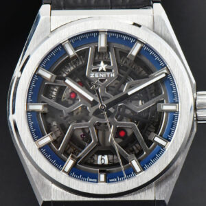 Defy Classic LF 41MM Skeleton Blue Dial Blue Gummy Strap A2892