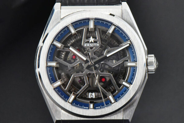 Defy Classic LF 41MM Skeleton Blue Dial Blue Gummy Strap A2892