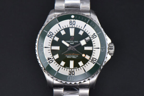 SuperOcean 44mm TF Green/White Dial SS Bracelet A2824