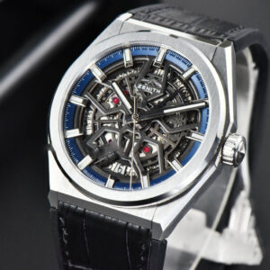 Defy Classic LF 41MM Skeleton Blue Dial Blue Gummy Strap A2892 - Image 5
