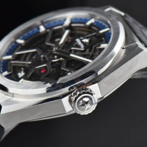 Defy Classic LF 41MM Skeleton Blue Dial Blue Gummy Strap A2892 - Image 9