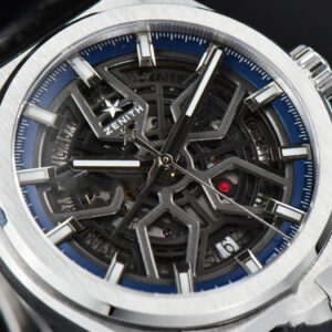 Defy Classic LF 41MM Skeleton Blue Dial Blue Gummy Strap A2892 - Image 10