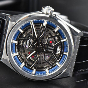 Defy Classic LF 41MM Skeleton Blue Dial Blue Gummy Strap A2892 - Image 11