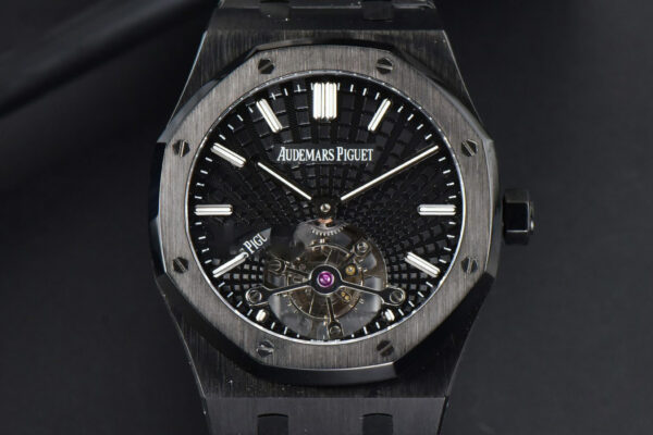 Royal Oak PVD Tourbillon 41mm R8F Black Sunburst Tapisserie Dial PVD Bracelet V2