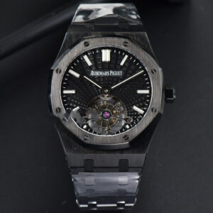 Royal Oak PVD Tourbillon 41mm R8F Black Sunburst Tapisserie Dial PVD Bracelet V2 - Image 4