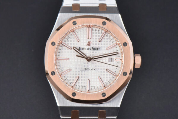 Royal Oak Ladies 67651SR 33mm ZF RG/SS Diamond White Dial RG/SS Bracelet Quartz