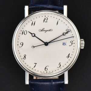 Classique 5177 40.5mm LTF White Dial Digital Marker Blue Leather Strap MY9015