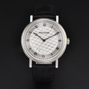 Classique 5177 38.5mm LTF White Textured Dial Roma Marker Black Leather Strap MY9015 - Image 2