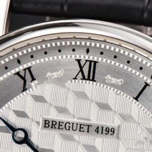 Classique 5177 38.5mm LTF White Textured Dial Roma Marker Black Leather Strap MY9015 - Image 5