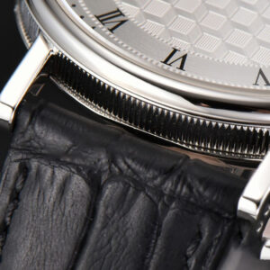 Classique 5177 38.5mm LTF White Textured Dial Roma Marker Black Leather Strap MY9015 - Image 8