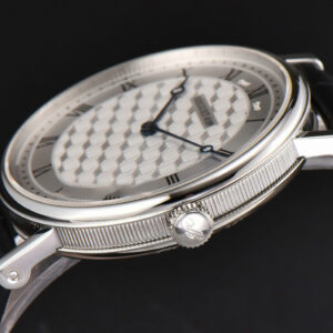 Classique 5177 38.5mm LTF White Textured Dial Roma Marker Black Leather Strap MY9015 - Image 9
