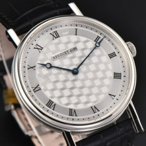 Classique 5177 38.5mm LTF White Textured Dial Roma Marker Black Leather Strap MY9015 - Image 10