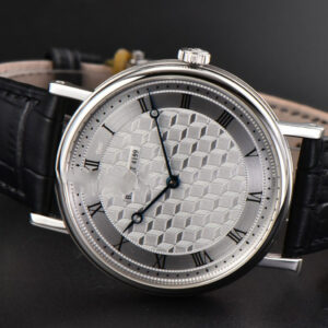 Classique 5177 38.5mm LTF White Textured Dial Roma Marker Black Leather Strap MY9015 - Image 11