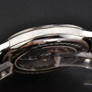 Classique 5177 38.5mm LTF White Textured Dial Roma Marker Black Leather Strap MY9015 - Image 13