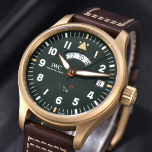 Pilot UTC Spitfire ZF 41MM “MJ271” Bronze Green Dial Brown Leather Strap A2836 - Image 2