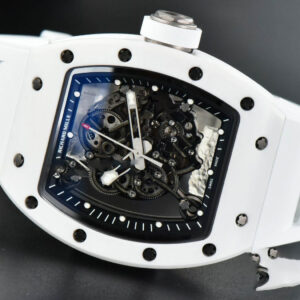 RM055 42.7mm ZF White Ceramic Black Skeleton Dial White Rubber Strap NH05 - Image 3