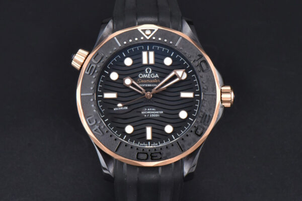 Seamaster Diver 300M 43.5mm RG VSF Ceramic Black Dial Black Rubber Strap A8806
