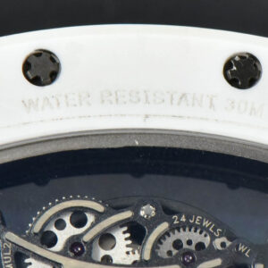 RM055 42.7mm ZF White Ceramic Black Skeleton Dial White Rubber Strap NH05 - Image 9