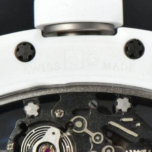 RM055 42.7mm ZF White Ceramic Black Skeleton Dial White Rubber Strap NH05 - Image 10
