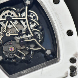 RM055 42.7mm ZF White Ceramic Black Skeleton Dial White Rubber Strap NH05 - Image 14